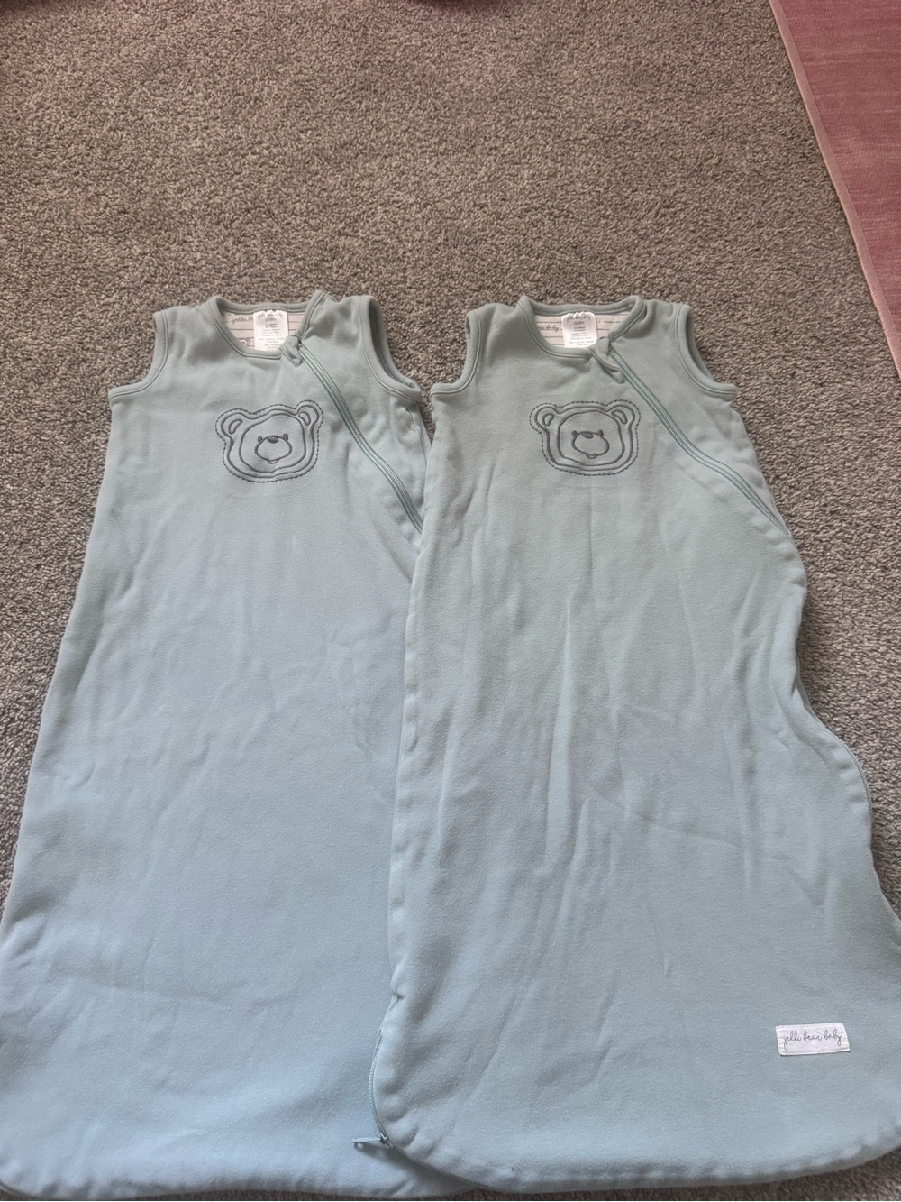 Unbranded Light Blue Bear Sleeveless Sleep Sack - Twin Set